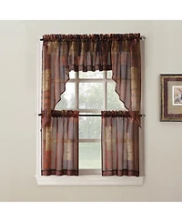 Eden Inspirational Patchwork Semi-Sheer Rod Pocket Kitchen Curtain Swag Pair