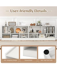 Gouun Kids 2-Shelf Bookcase 5-Cube Wood Toy Storage Cabinet Organizer