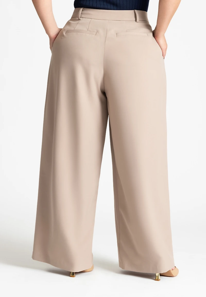 Eloquii Women's Plus Size The Fluid Crepe Wide Leg Pant