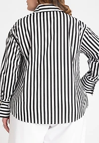 Eloquii Women's Preppy Striped Button Down
