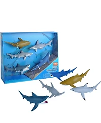 Wild Republic Moveable Box Set Shark Figurines, 5 Pieces