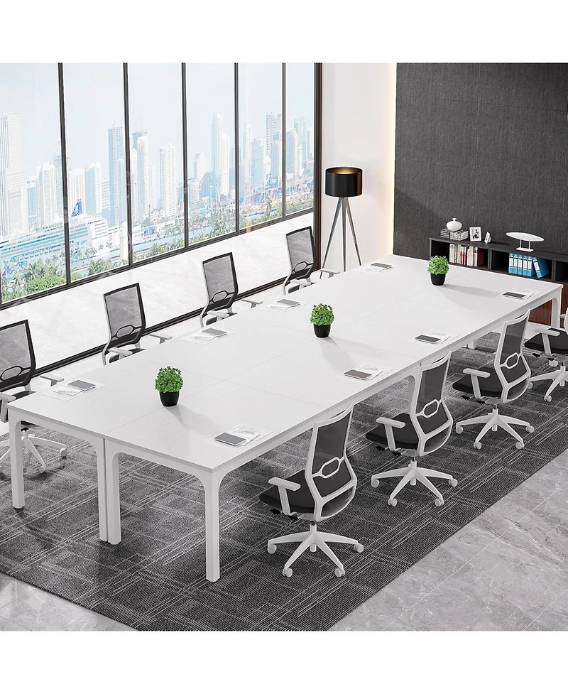 Tribesigns 78.74-Inch Conference Table Set of 6, 19FT Conference Room Table, Large Rectangle Meeting Seminar Table Set for 16-22 Person, Long Business