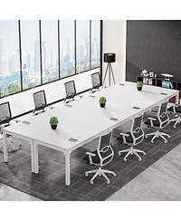 Tribesigns 78.74-Inch Conference Table Set of 6, 19FT Conference Room Table, Large Rectangle Meeting Seminar Table Set for 16-22 Person, Long Business