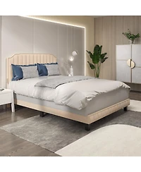 Gouun Heavy Duty Upholstered Bed Frame with Rivet Headboard-Full Size