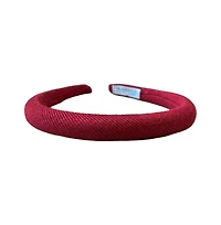 Padded Thin Velvet Headband - Crimson Red