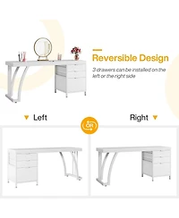 Tribesigns Vanity Desk with 3 Drawers, 59-Inch Chic Makeup for Women, Black Friday Deals
