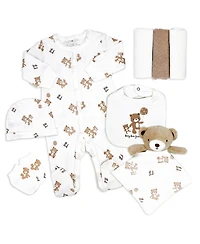 Rock-a-Bye Baby Boutique Boys and Girls Natural Layette Gift, 8-Piece Set