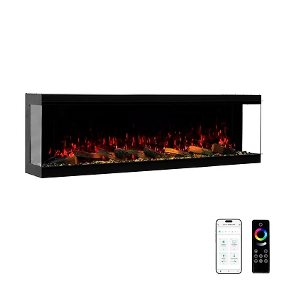 Mondawe 70" Tv Stand with 36" Electric Fireplace With Remote Control and Side Cabinet,White
