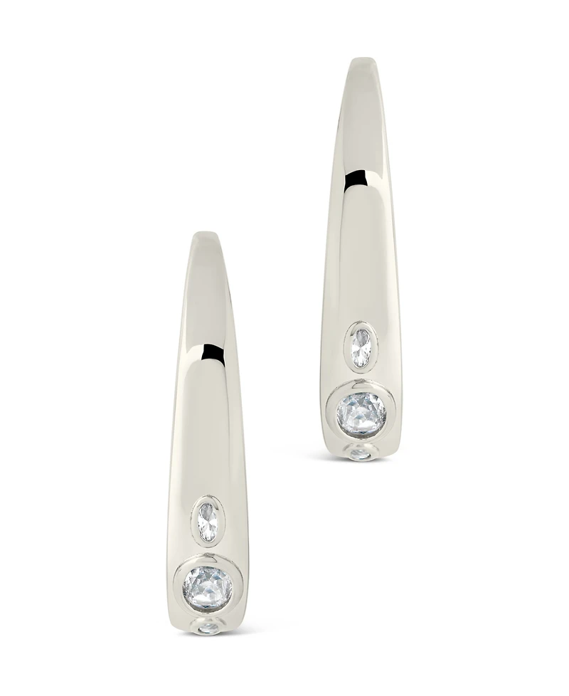 Sterling Forever Soren Cubic Zirconia Statement Hoop Earrings