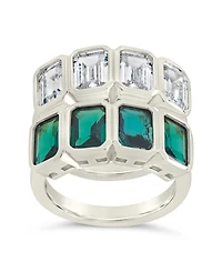 Sterling Forever Harlen Bezel Cubic Zirconia Statement Ring