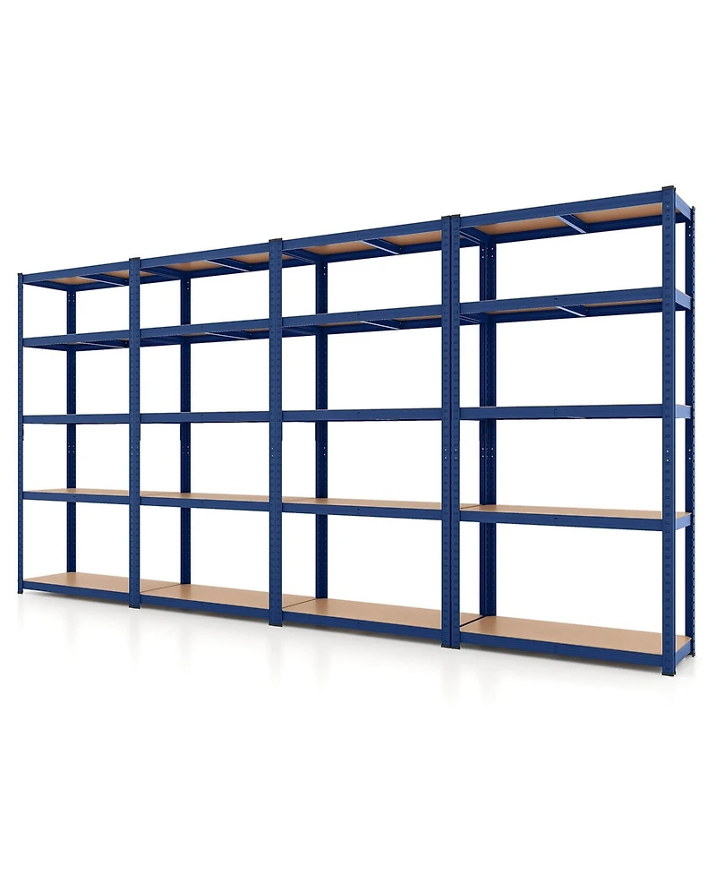 4 Pcs 5 Tier Adjustable Garage Shelving Unit with 2200 lbs Max Load for Warehouse