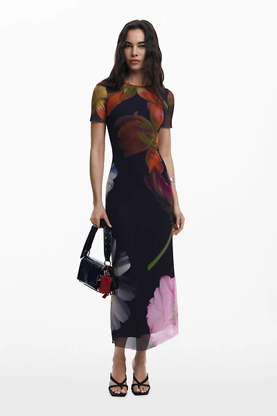 Desigual Women's Tulle flower dress