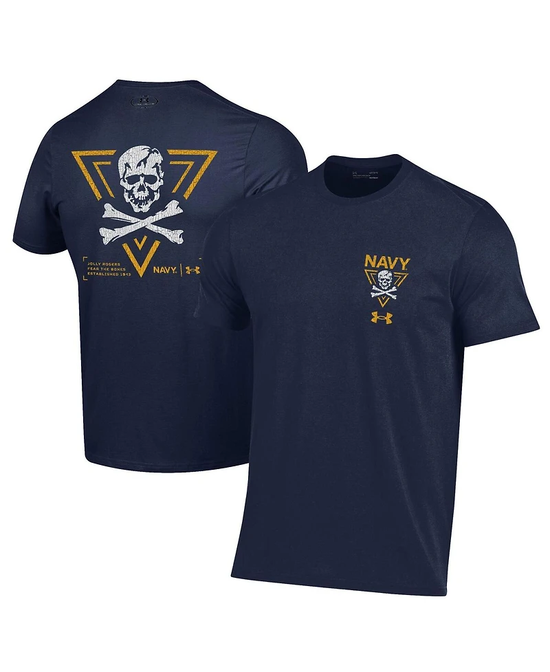 Under Armour Men's Navy Navy Midshipmen 2024 Rivalry Shield Performance T-Shirt