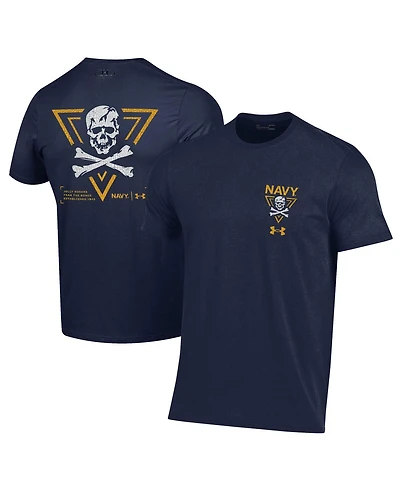 Under Armour Men's Navy Navy Midshipmen 2024 Rivalry Shield Performance T-Shirt