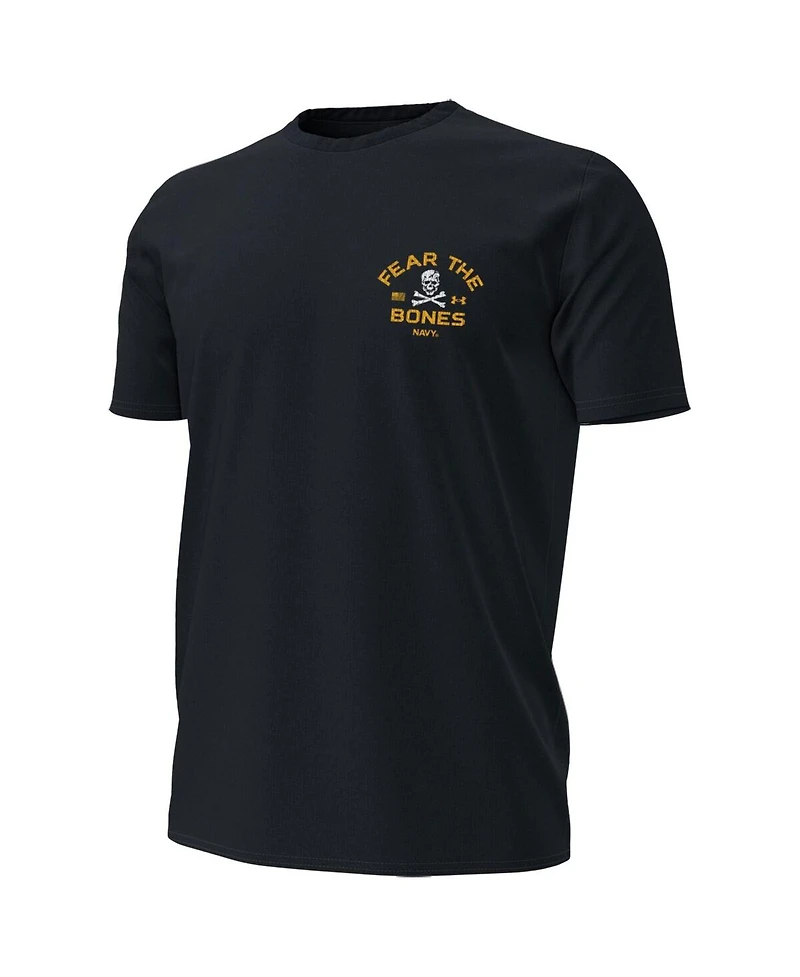 Under Armour Men's Navy Navy Midshipmen 2024 Rivalry Fear The Bones Performance T-Shirt