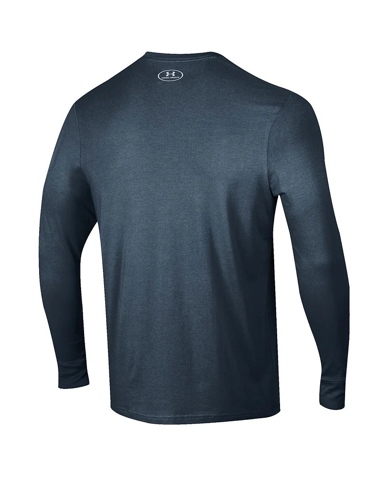 Under Armour Men's Navy Navy Midshipmen 2024 Rivalry Skull Performance Long Sleeve T-Shirt