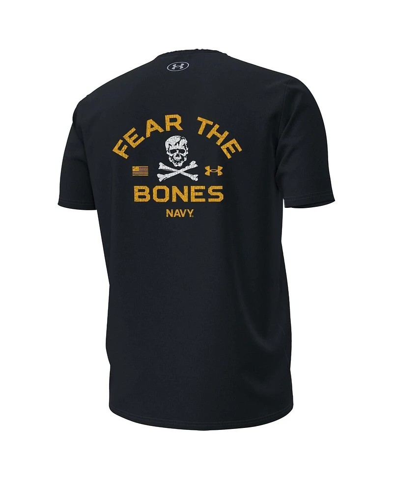 Under Armour Men's Navy Navy Midshipmen 2024 Rivalry Fear The Bones Performance T-Shirt