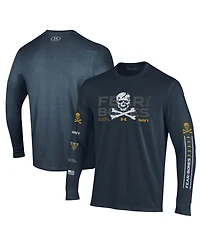 Under Armour Men's Navy Navy Midshipmen 2024 Rivalry Skull Performance Long Sleeve T-Shirt