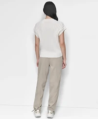 Dkny Women's Ribbed Short-Sleeve Sweater