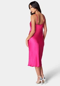 Bebe Women's Satin Midi Slip Dress