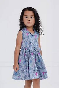 Disney Minnie Mouse Mickey Daisy Lilo & Stitch Princess Belle Ariel Girls Chambray Skater Dress Toddler to Big Kid