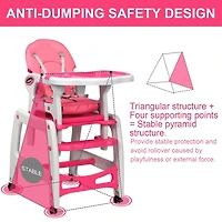 Gouun 3-in-1 Baby High Chair with Lockable Universal Wheels