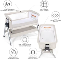 Gouun Portable Bedside Bassinet - Adjustable Height & Angle