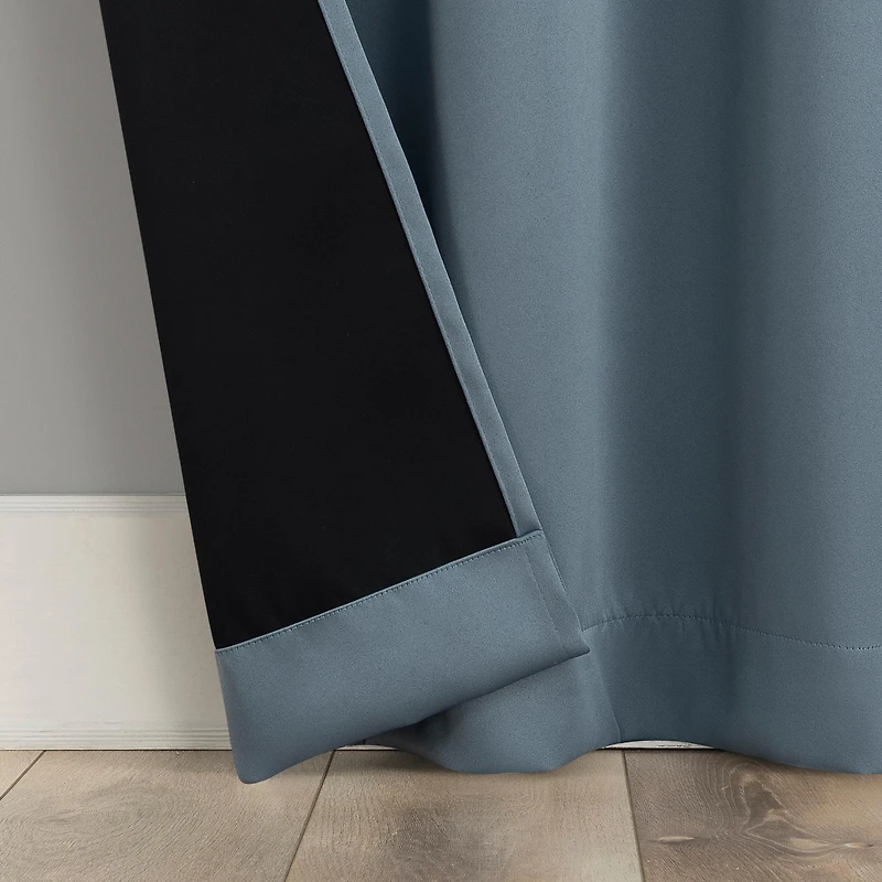 Aria Magnetic Closure Theater Grade 100% Blackout Back Tab Curtain Panel Pair