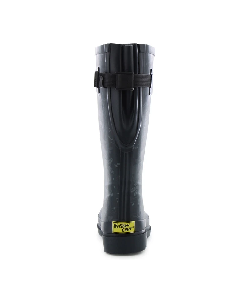 Western Chief Women's Feminine Floral Wide Calf Tall Rain Boot