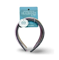 Classic Thin Padded Headband Set - Tan + Purple + Grey