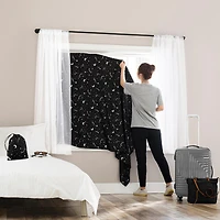 Sun Zero Lights Out Stars Starry Night Portable Travel 100% Blackout Rod Pocket Curtain Panel