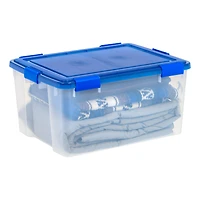 Iris Usa 3Pack 62qt Weatherpro Airtight Plastic Storage Bin with Lid and Seal and Secure Latching Buckles
