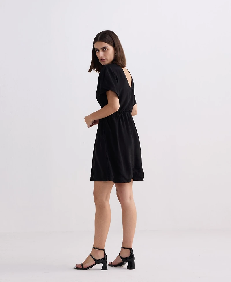Reistor Women's Short gathered Dress Black