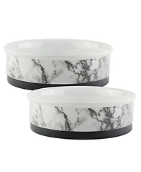 Bone Dry Marble Pet Bowl Set/2