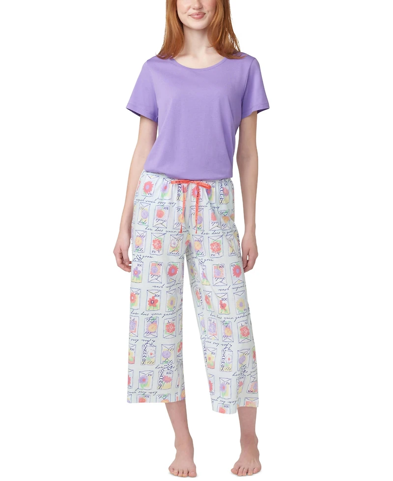 Hue Women's Garden Seeds Capri Pajama Pants