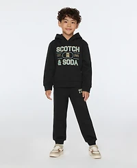 Scotch & Soda Little Boys Soft Graphic Fleece Hoodie Pant Set, 2- Piece set