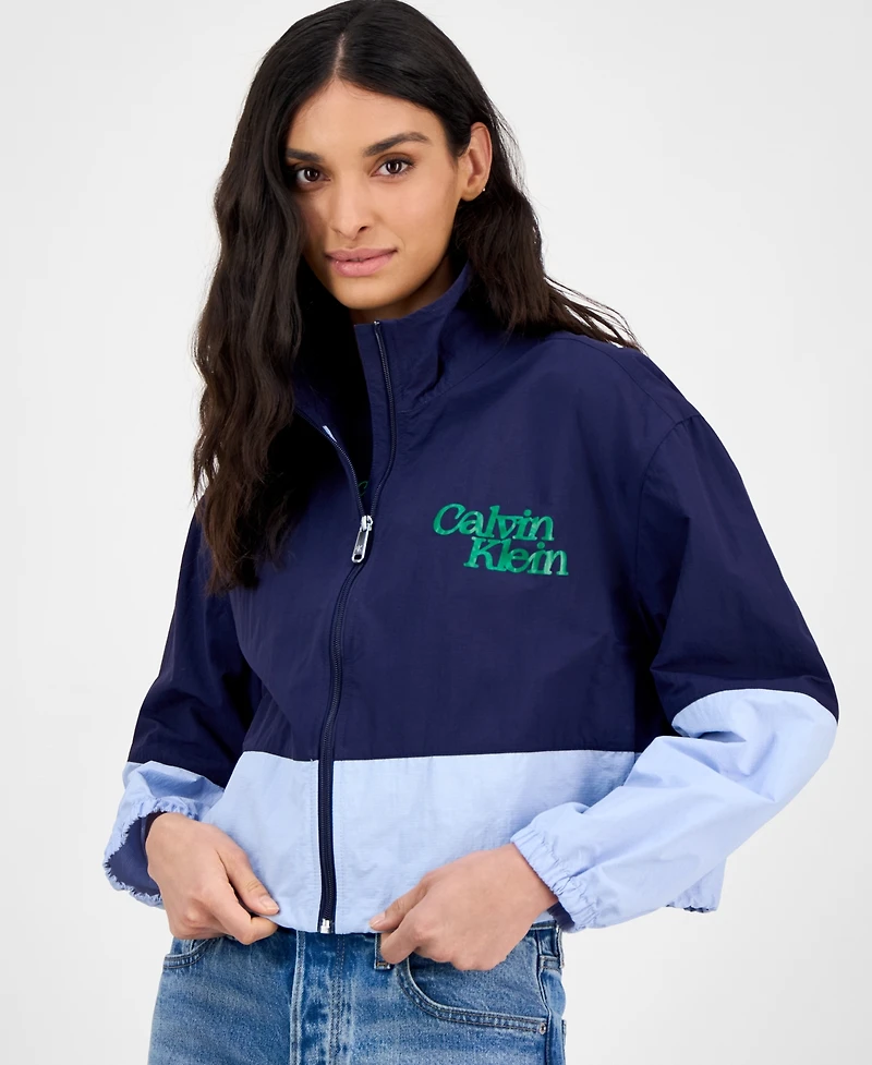 Calvin Klein Jeans Women's Colorblock Windbreaker Jacket