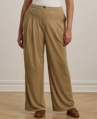 Lauren Ralph Plus Stretch Jersey Wide-Leg Pants