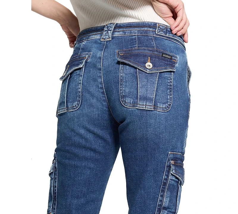 Guess Women's Cadet Mid-Rise Skinny Cargo Jeans