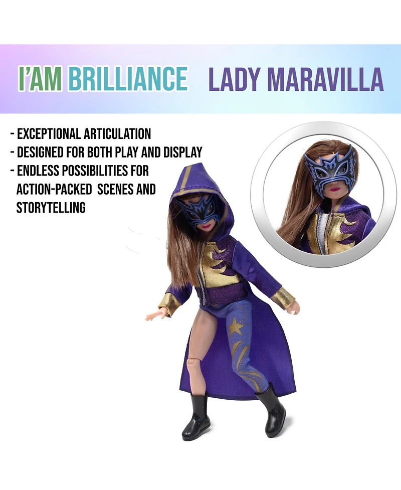 Lady Maravilla. 6" Doll. A brand new line of Action Dolls! Each character explores a fascinating career option, with articulation meant to bring the d