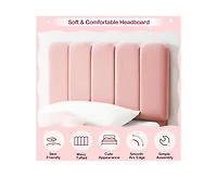 gaomon Pink Twin Bed Frame, Velvet Upholstered Platform Bed Frame with Headboard, Strong Wooden Slats, Noise-Free,No Box Spring Needed, Easy Assembly