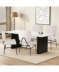 Gouun Upholstered Accent Chair Sherpa Reading Chair with Sponge Padding