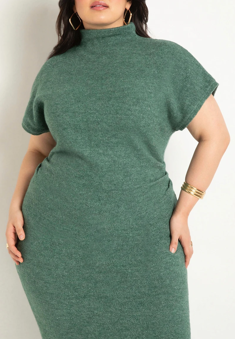 Eloquii Women's Plus Short Sleeve Sweater Dress