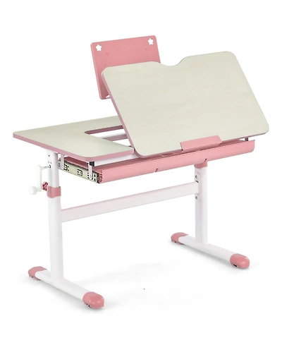 Gouun Height-Adjustable Kids Desk with Tilt Desktop and Book Stand