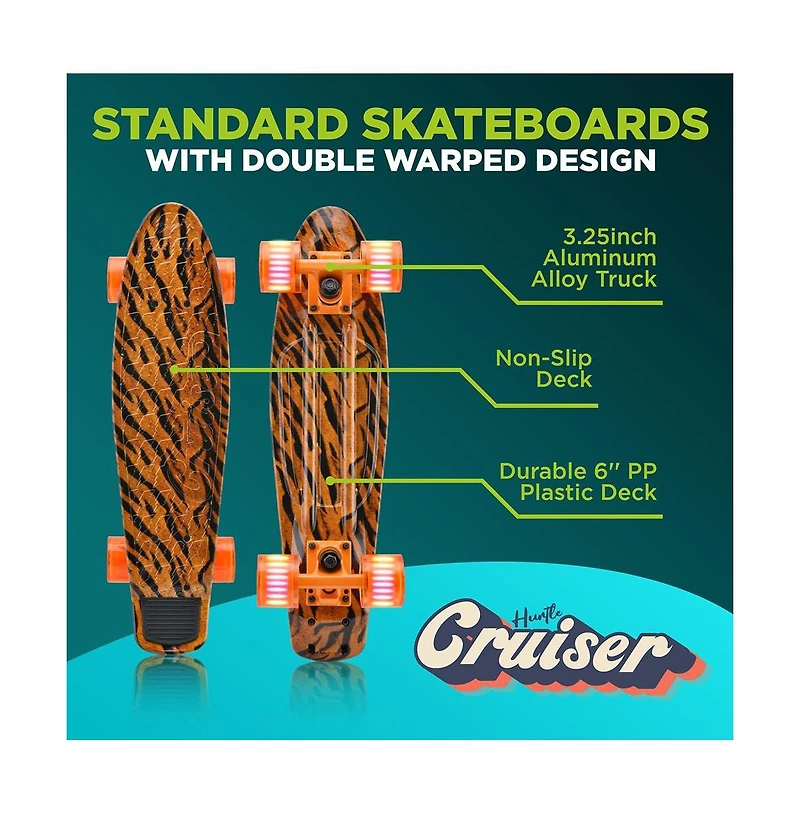 Hurtle 6'' Pp Deck Skateboard, Mini Cruiser Skateboard for Kids, Teens, and Adults