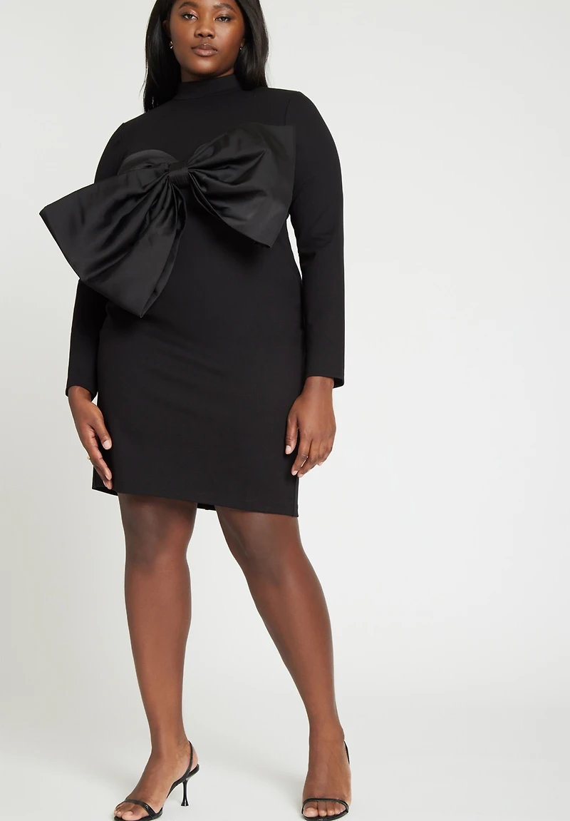 Eloquii Plus Size Bow Bodice Mini Dress