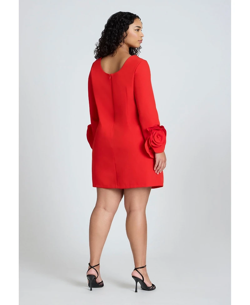 Eloquii Women's Plus Rosette Sleeve Mini Dress