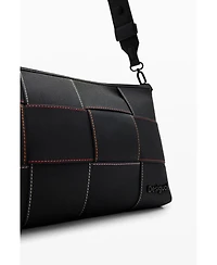 Desigual Women's Braided crossbody bag M with topstitching