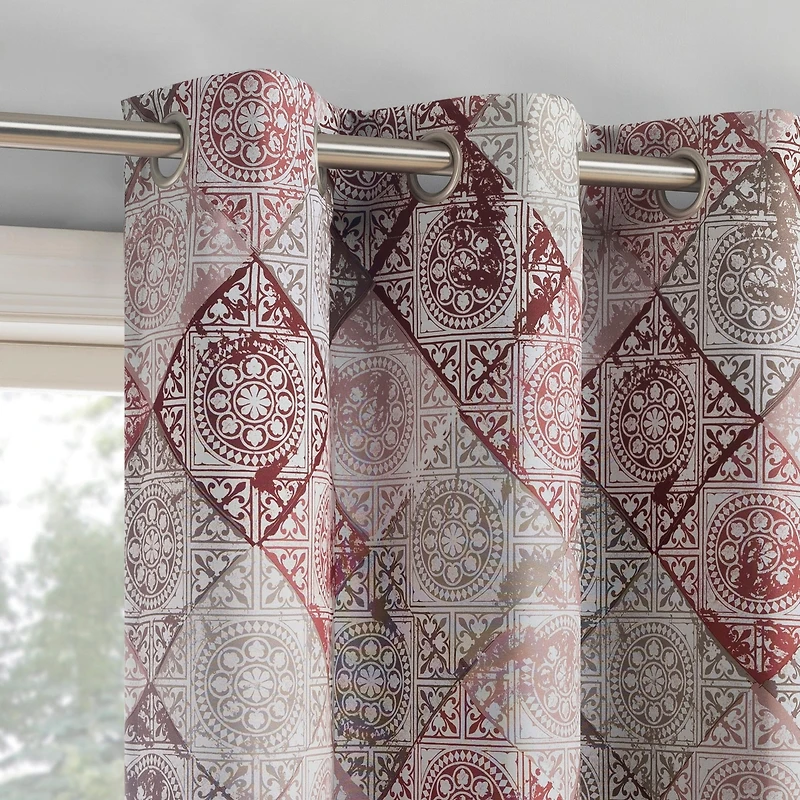 Lawson Global Medallion Print Room Darkening Grommet Curtain Panel