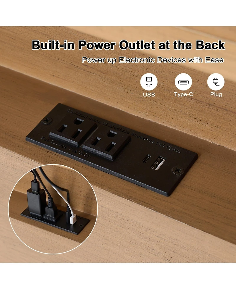 Hulala Home Penny Traditional Nightstand with Solid Wood Legs